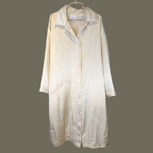 Linda Lundstrom Shimmering Cream Long Coat Size M